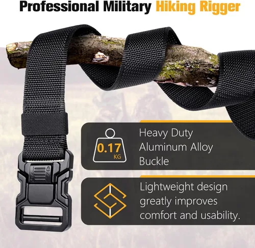 Miniatura 4 de JOTOVO Cinturón táctico, hebilla de cinturón de liberación rápida, cinturón de nailon de 1.5 pulgadas, hebilla de cinturón de seguridad resistente