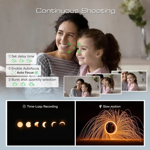 Miniatura 3 de G-Anica Cámaras digitales 8K para fotografía con doble lente, kit de cámara de punto de vlogging y disparo WiFi de 64 MP con pantalla abatible