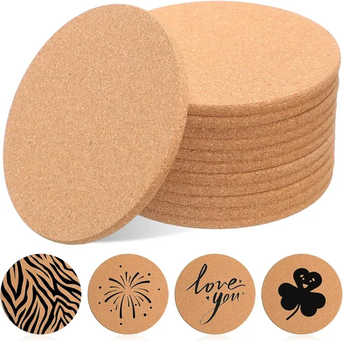 Miniatura 8 de Boao 3 salvamanteles redondos de corcho para platos calientes, posavasos gruesos de alta densidad, posavasos de corcho absorbente de madera