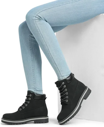Miniatura 7 de Bruno Marc Botas de nieve de invierno para mujer, botines con forro de piel sintética, botas cortas de trabajo cómodas para mujer al aire libre 2.0