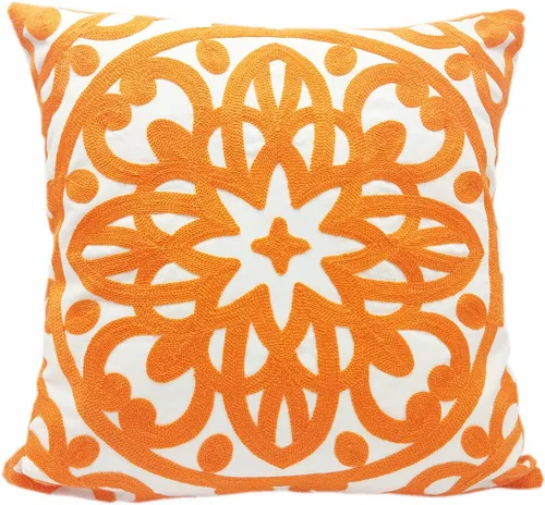 Miniatura 25 de Alysheer - Funda de almohada lumbar decorativa bordada 12" x 20", patrón de bordado clásico Boho Mandala, funda de cojín rectangular de algodón