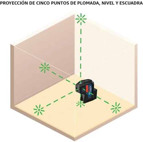 Miniatura 13 de BOSCH Láser de alineación autonivelante de haz verde GPL100-50G, incluye 2 baterías AA, montaje multiusos integrado y estuche de transporte duro