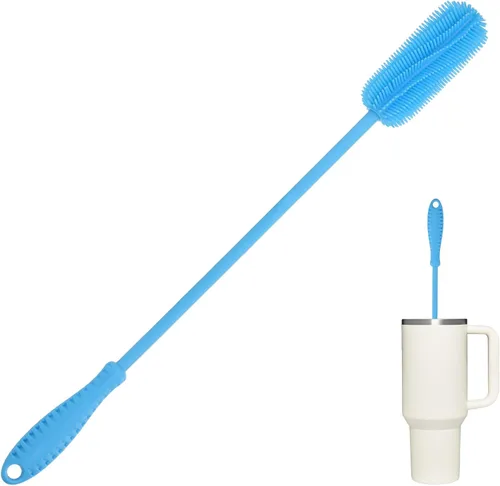 Miniatura 8 de Cepillo de silicona para botellas con mango largo, limpiador de botellas de agua para biberones, Hydro Flask, botellas deportivas, jarrones