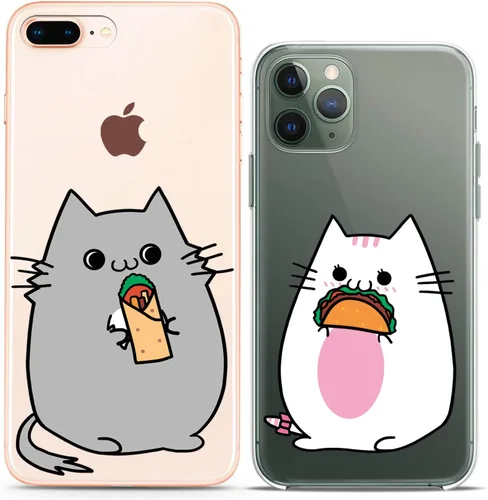 Miniatura 16 de Fundas a juego para parejas compatibles con iPhone 16 15 14 13 12 11 Pro Max Mini Xs X 6s 8 Plus 7+ Xr 10 SE 5 Doxie Dog Paw Pattern Cute Art Mate