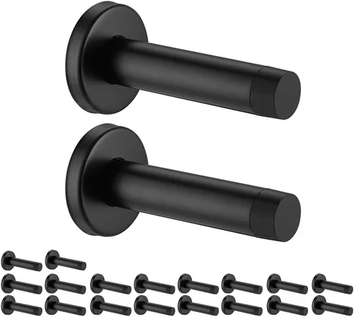 Miniatura 15 de JQK Tope de puerta, acero inoxidable 304 de grosor de 0.039 pulgadas (0.039 in), amortiguador de sonido, tope de puerta, protetor, 2 unidades, Punta