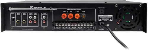 Miniatura 2 de Rockville RCS180-6 180W 6-Zona 70v Amplificador Comercial, Bluetooth, USB/SD/RCA, Mic, Entradas Ópticas, FM, para Restaurantes/Oficinas