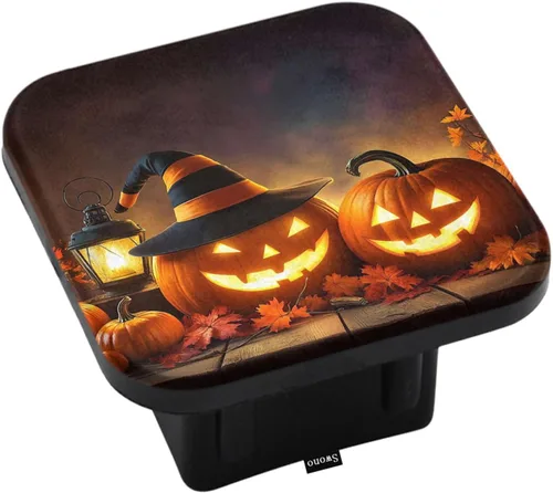 Miniatura 8 de Swono Cubierta de tubo de enganche de goma para el Día de Acción de Gracias, calabaza de otoño, bayas de arce, goma suave, protege el tubo de Happy
