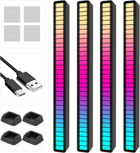 Soulpunk Luz de control de sonido recargable RGB, luces de ritmo de música activadas por voz, luz ambiental, para automóvil, decoración de sala de