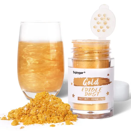 Miniatura 25 de Purpurina comestible oscura púrpura para cócteles, Sujoygar 4g Polvo de brillo comestible de grado alimenticio para Halloween, purpurina en polvo
