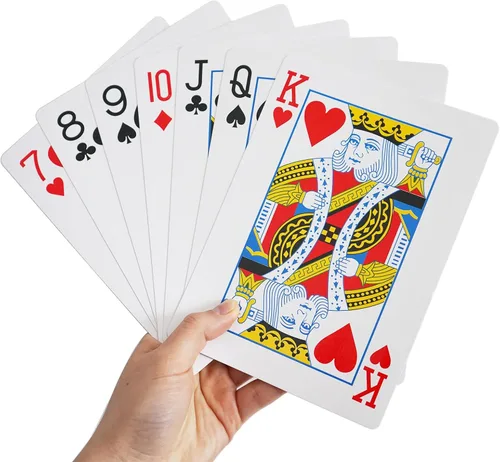 Yuanhe Cartas de Juego Jumbo Grandes - Baraja Gigante de Cartas de Gran Tamaño Baraja Completa Póquer Enorme para Decoraciones de Fiestas de Casino,