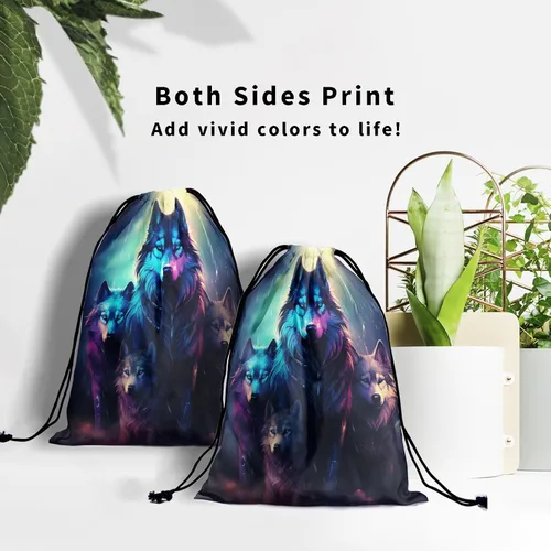 Miniatura 203 de Bolsa de agarre de gimnasia de piel de animal, bolsa de gimnasia con cordón ajustable, bolsa de cuerda para fauna silvestre, Mariposas Galaxy