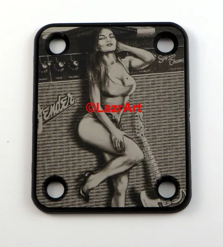 Laser Girl 611 - sexy, estilo estándar de 4 pernos, placa de cuello de guitarra grabada