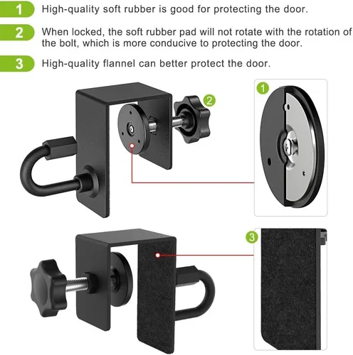 Miniatura 5 de Kipika Anclaje de puerta para bandas de resistencia, accesorio de anclaje de puerta resistente, anclajes de puerta para montaje de bandas de peso 1