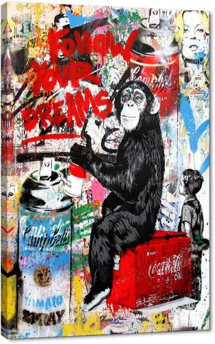 Miniatura 17 de Yatsen Bridge Arte Callejero Clásico Banksy Graffiti Arte de Pared Detrás de la Cortina Pósters Pinturas en Lienzo Imágenes de Graffiti Coloridas