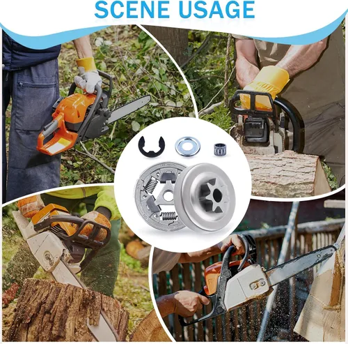 Miniatura 6 de Adefol Motosierra 3/8 "-7T Spur Embrague Tambor Sprocket Bearing Kit 5pcs para Stihl MS391 MS311 Piezas de repuesto con Cojinete de Aguja Embrague