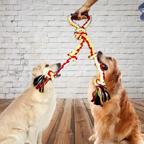 Miniatura 5 de Juguetes de cuerda para perros grandes para masticadores agresivos – Pitbull Tug of War, resistente, al aire libre, raza mediana a grande, juguetes