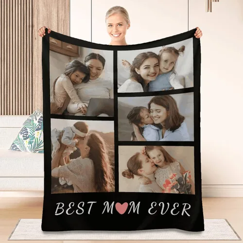 Miniatura 15 de Manta personalizada para el mejor papá, regalos personalizados para hombres, mantas personalizadas con fotos, texto para papá, marido, familia