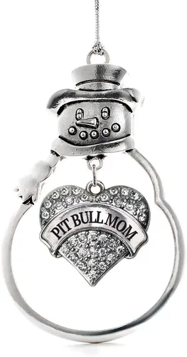 Miniatura 226 de Colgante de plata con diseño de Detroit con forma de corazón y muñeco de nieve con circonitas cúbicas