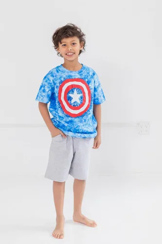 Miniatura 2 de Marvel Conjunto de camiseta gráfica de manga corta de Avengers y pantalones cortos de rizo francés