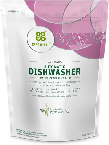 Miniatura 16 de Grab Green Cápsulas de detergente automático para lavavajillas, 132 unidades, aroma a hierba de limón mandarina, a base de plantas y minerales