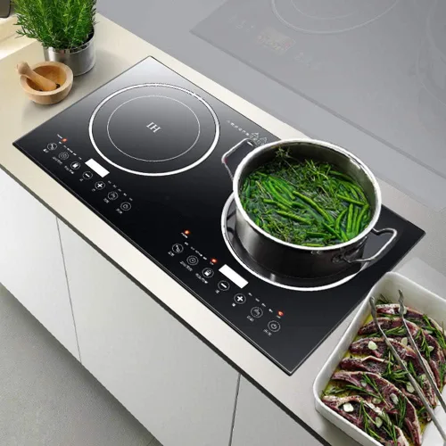 Miniatura 8 de Cocina de inducción eléctrica – Portátil de 2200 W, 8 niveles de cocina eléctrica de inducción dual para encimera, quemador doble apto para hierro