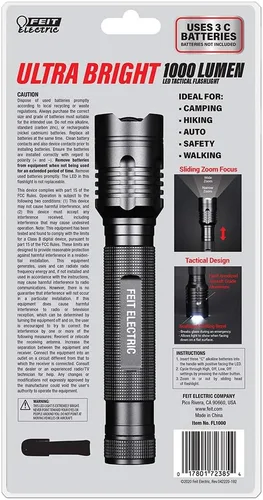 Miniatura 3 de Feit Electric Linterna LED Táctica - Aleación de Aluminio - Con Zoom y Engaste para Ataque o Defensa Requiere