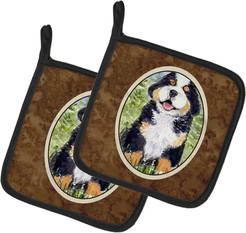 Miniatura 263 de Caroline's Treasures SS8617PTHD - Juego de soportes para ollas de cocina resistentes al calor, almohadillas calientes para horno para cocinar, Husky