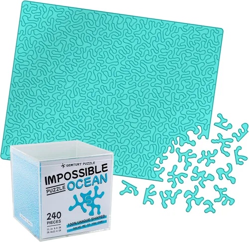 Miniatura 2 de Gemturt Impossible - Rompecabezas único – Acrílico transparente de 240 piezas con forma no repetida – Rompecabezas difícil para adultos