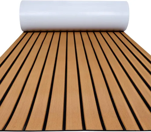 Miniatura 17 de FOCEAN Boat Flooring EVA Foam Boat Decking Faux Teak Marine Flooring Marine Mat Sheet for Motorboat Jon Boats Bass Boat RV Kayak, 94.5"x
