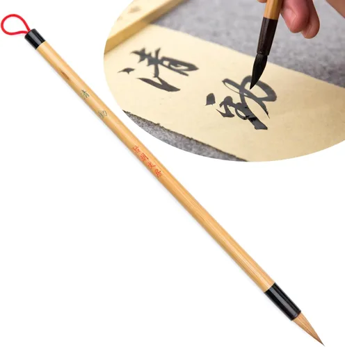 Miniatura 11 de Juego de pinceles de caligrafía china para oro delgado, 100% pelo de comadreja pequeño cepillo chino regular para escritura 0.4-1.4 in, Sumi y China