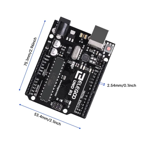 Miniatura 8 de ELEGOO Placa UNO R3 ATmega328P con cable USB (compatible con Arduino) para Arduino Compatible con proyectos IDE de Arduino, cumple con RoHS