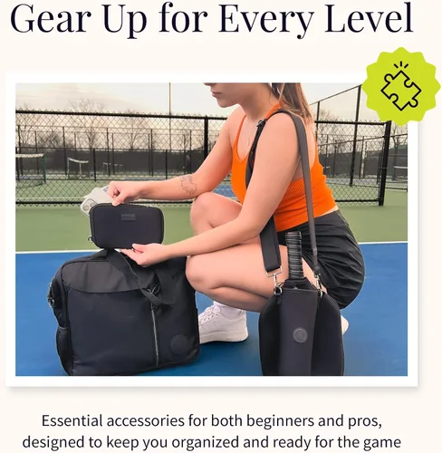 Miniatura 6 de Posh Pickler Bolsa de pickleball 3 en 1 para mujeres y hombres, bolsa de mano, bandolera y mochila, diseño convertible, se adapta a hasta 2 paletas