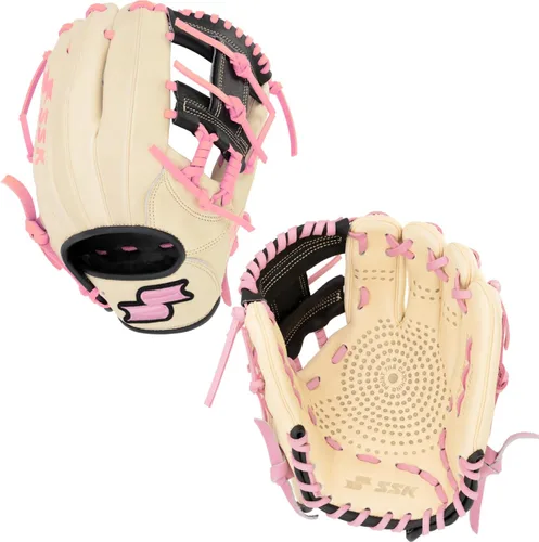 Miniatura 49 de SSK Z5 Craftsman Guante de béisbol para infield – 11.25” - 11.5” - 11.75” - 12” – Lanzamiento con mano derecha y izquierda Rojo/Verde Kelly/Blanco