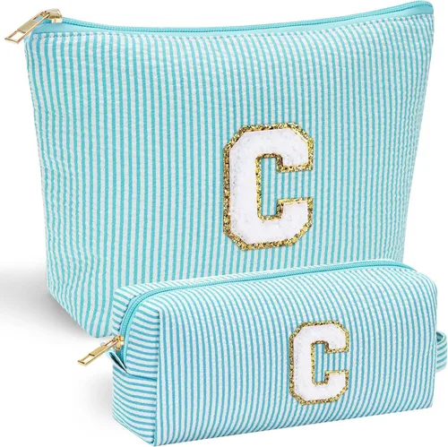 Miniatura 174 de YOOLIFE Regalos del Día de la Madre para mujeres, bolsa de maquillaje con inicial, bolsa de cosméticos, bolsa de maquillaje de viaje, regalos Rosado