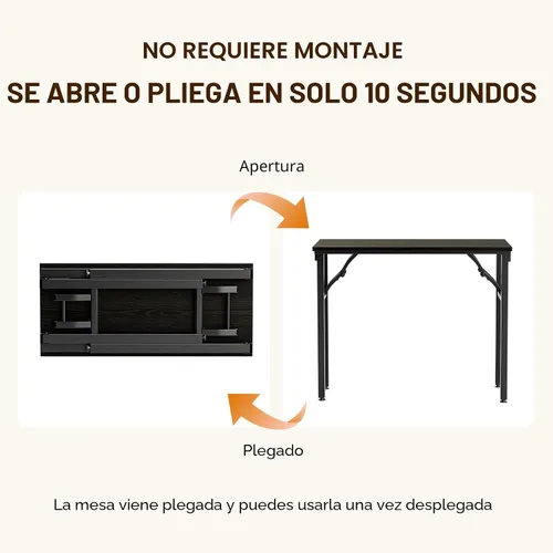 Miniatura 4 de TEMI Mesa de Computadora Pequeña Mesa Plegable - Escritorio de Oficina Plegable de 35.8", Sin Ensamblaje, Perfecto para Espacios Pequeños