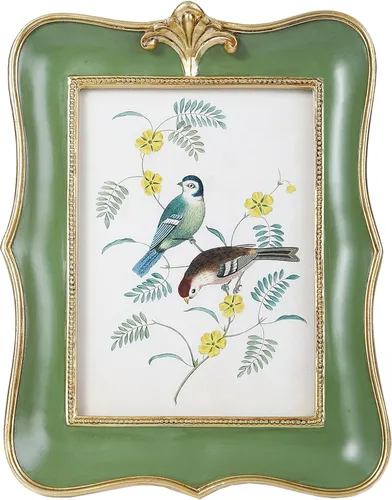 Marco de Fotos Vintage 5x7 Marco de Fotos Ornamentado Antiguo de Mesa y Colgante de Pared Marco de Fotos a la Antigua, Diseño Retro Decorativo Verde