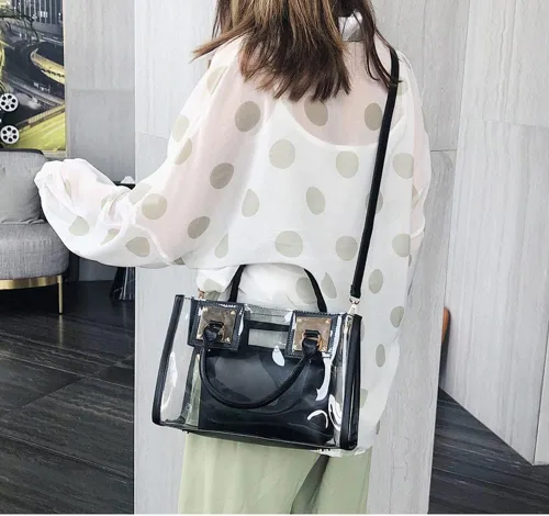 Miniatura 5 de Cooba Bolso transparente para mujer, 2 unidades, de jalea transparente