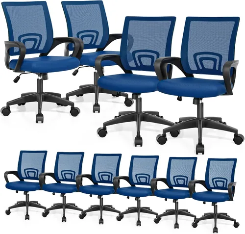 Miniatura 24 de Magshion Silla ergonómica de escritorio de oficina, silla de computadora de malla con respaldo medio, silla giratoria con respaldo transpirable