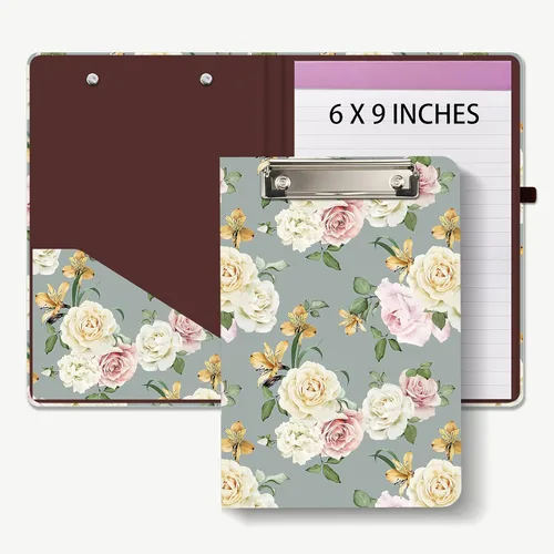 Miniatura 17 de Hongri Mini Portapapeles Folio con Libreta Recargable Forrada y Bolsillo Interior de Almacenamiento para Estudiantes, Aula, Oficina, Mujer, Hombre