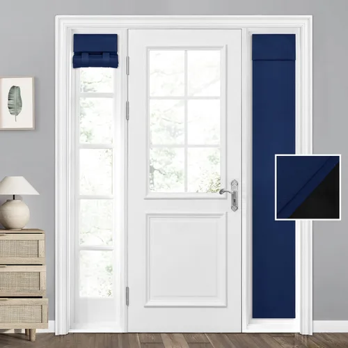 Miniatura 50 de HOMEIDEAS Cortinas 100% Opacas para Luces Laterales de Puerta Principal, Cubierta de Ventana de Puerta de Aula, Persianas de Privacidad