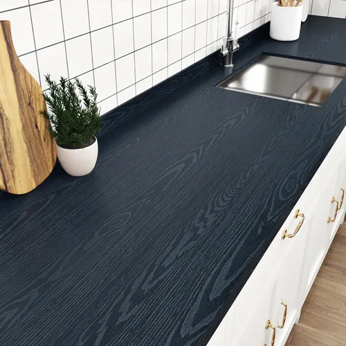 Miniatura 2 de Papel de contacto de madera azul marino de 24 x 315 pulgadas para armarios de escritorio, papel tapiz autoadhesivo de grano de madera, papel tapiz