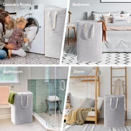 Miniatura 6 de Lifewit Cesta de Ropa Sucia Grande Plegable, Cesta de Ropa Sucia Independiente Impermeable con Asas de Fácil Transporte para Almacenamiento de Ropa
