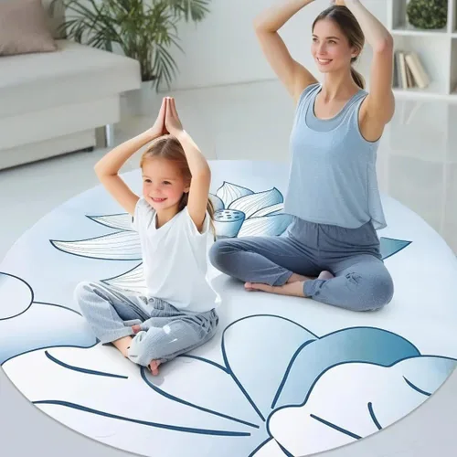 Miniatura 2 de Tapete redondo de yoga para meditación, tapete grande de goma natural antideslizante para el hogar, ejercicio al aire libre, meditación