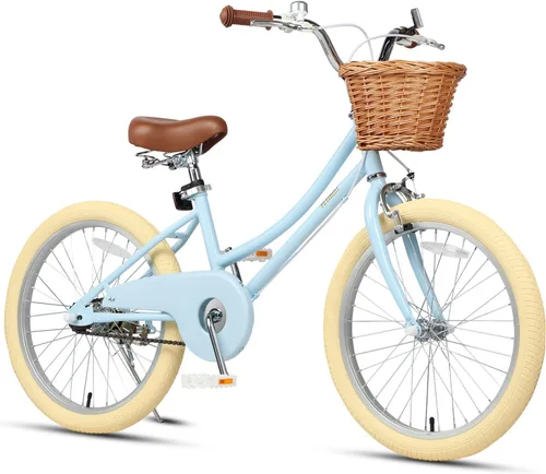Miniatura 21 de Petimini Vintage Kids Bike for Girls, 12–20 Inch Classic Bicycle with Wicker Basket & Bell, High Tensile Steel Frame, Training Wheels (12–18”), 85%