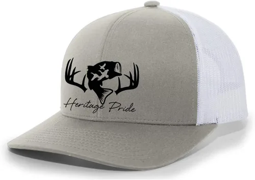 Miniatura 14 de Heritage Pride Sombrero de camionero de malla bordada para hombre de caza de pato de pesca de ciervos