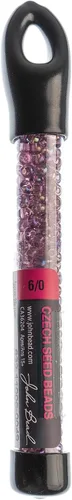 Miniatura 2 de John Bead Cuentas de cristal checo 6/0 amatista AB cuentas para manualidades de joyería, vial de 0.81 oz
