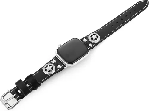 Miniatura 4 de AsAlways Compatible con correas de Apple Watch de 38/40/41/42/44/45/46/1.929 in, correas ajustables de cuero genuino resistentes para reloj