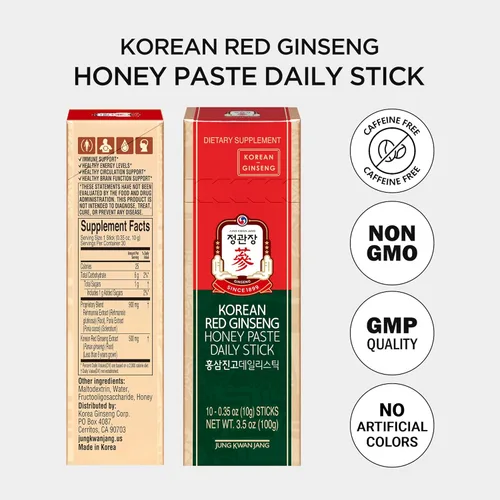 Miniatura 7 de JUNG KWAN JANG Pasta de Miel de Ginseng Rojo Coreano en Barra Diaria Hongo Poria, Extracto de Rehmannia Hong Sam Jin Go Daily Potenciador