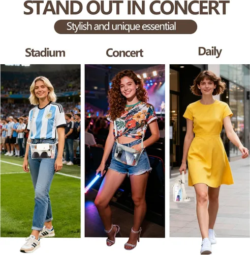 Miniatura 5 de Bolsa transparente para estadios, bolsa cruzada pequeña aprobada para conciertos, eventos deportivos