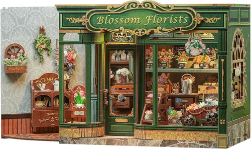 Miniatura 17 de CUTEBEE Kit de Rincón del Libro, Kits de Casa en Miniatura DIY para Adultos y Adolescentes, Casa de Muñecas Rincón del Libro, Estantería